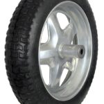 Pneu universel pour brouette avec entretoise/bague incluse 8"rime 4wide flate