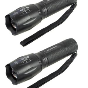 Gearlight Lampe de poche tactique à engrenages DEL S1000 (2 PACK) 5 modes et étanche avc étui