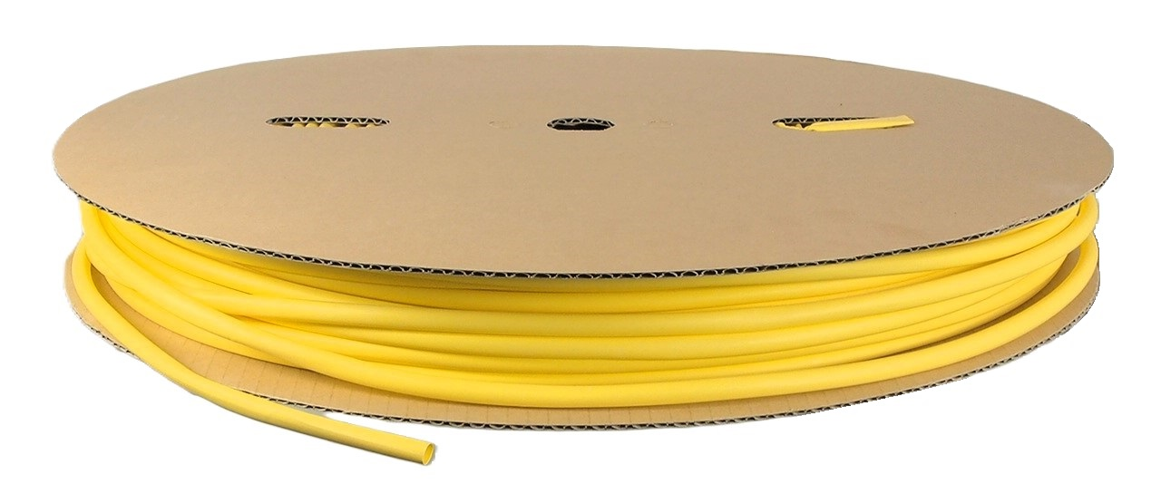 Gaine thermorétractable jaune - 1/4"