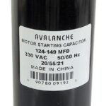 Condensateur pour moteur 124-149uf 330v cd60-7a