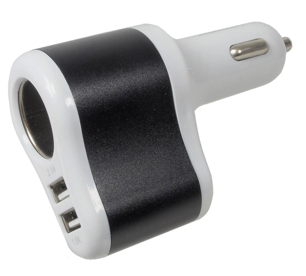 Chargeur de voiture 3 en 1 2X USB + 1 x 12V