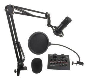 Ensemble d'enregistrement de micro à condensateur, kit de démarrage de micro de podcast en streaming