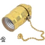 Support pour ampoule avec chaine couleur bronze