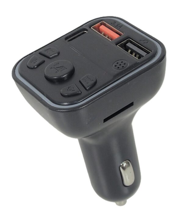 Transmetteur fm usb-a + type-c appel et musique sans fil del rgb