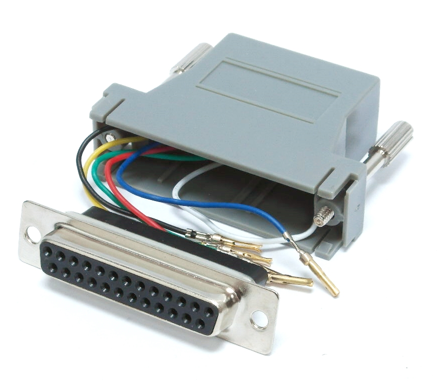 Adaptateur DB-25 femelle à RJ-45 femelle