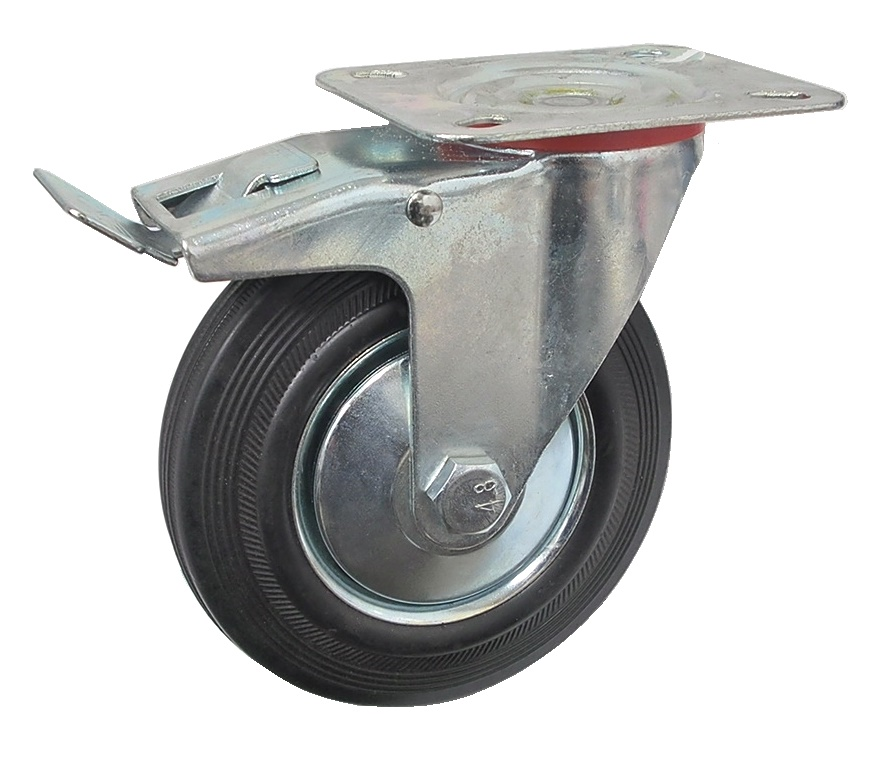Roulette pivotante avec frein - 125 mm de diamètre