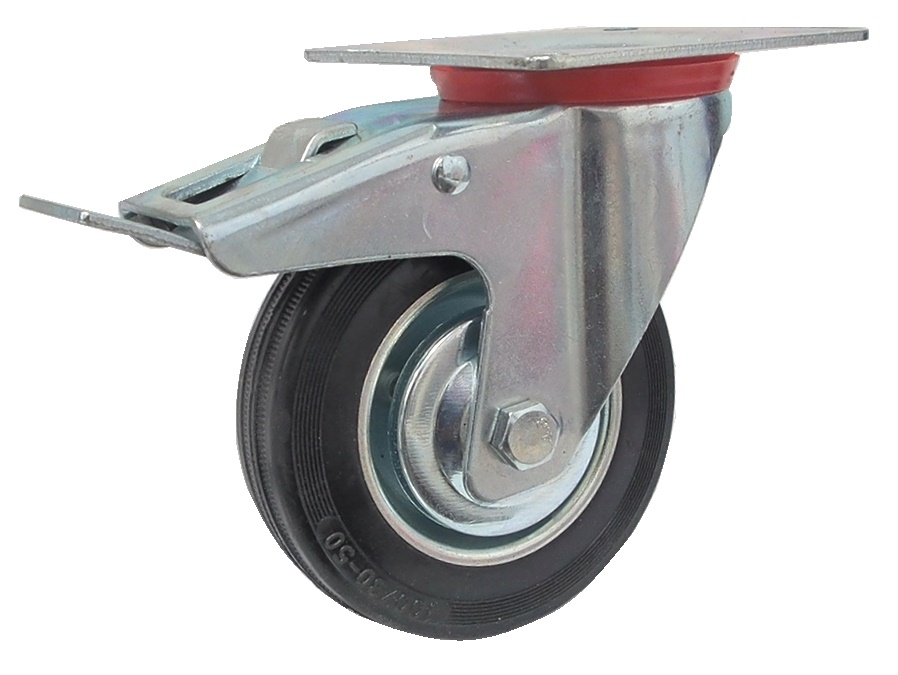 Roulette pivotante avec frein - diamètre de 100 mm