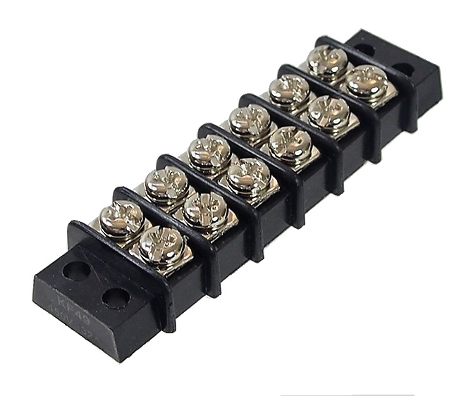 Bornier à vis double 300V 20A - 6 positions