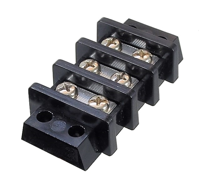 Bornier à vis double 600V 30A - 3 positions