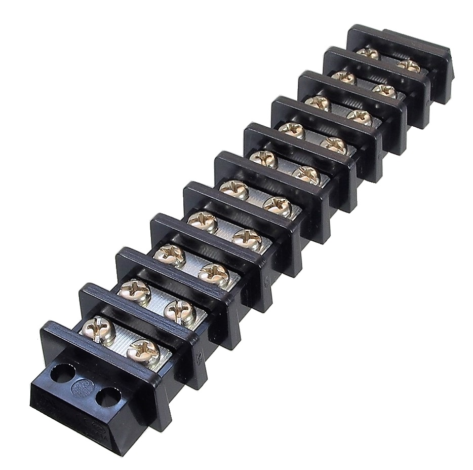 Bornier à vis double 600V 30A - 10 positions