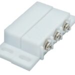 Contact de porte et de fenêtre blanc pour système d'alarme. Normalement fermé ( n.c.) et normalement ouvert