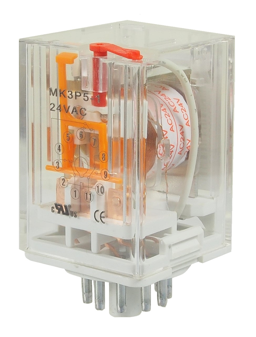 Relais 3.P.D.T. 24 VAC - 11 contacts circulaires.