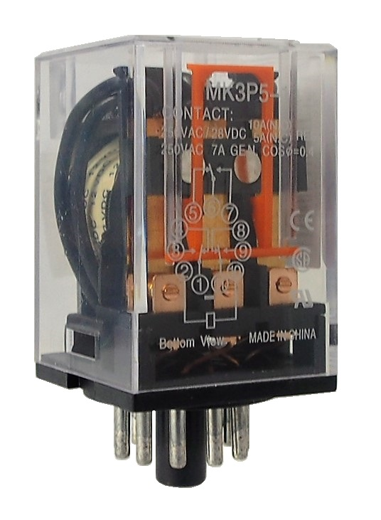 Relais 3.P.D.T. 12 VDC - 11 contacts circulaires.