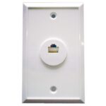 Plaque murale simple pour câble réseau (RJ-45)