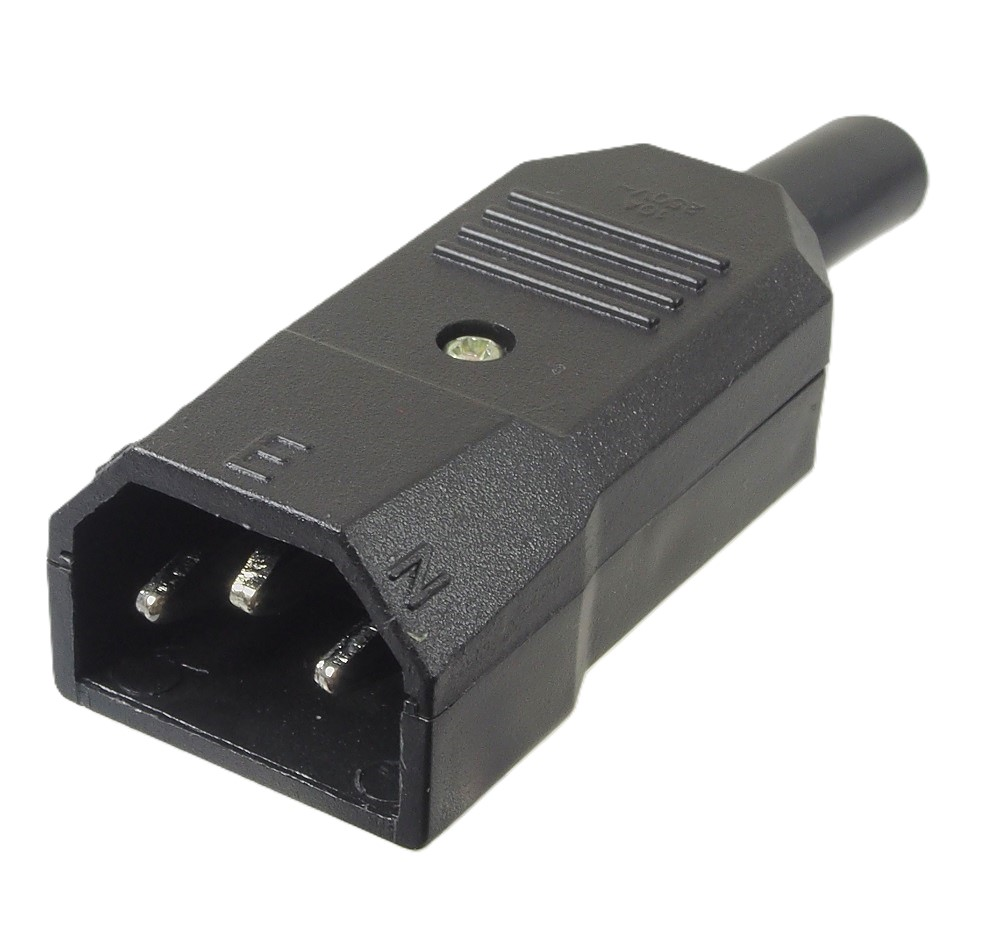 Fiche AC mâle IEC C14 3 contacts