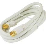 Câble coaxial RG-6 blanc - 6 pieds