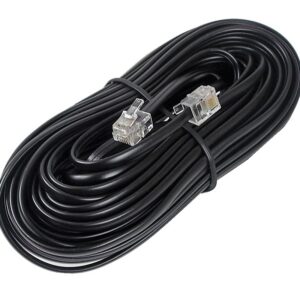 Câble téléphonique noir - 50 pieds