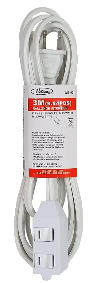 Rallonge électrique pour l'intérieur - 3 mètres