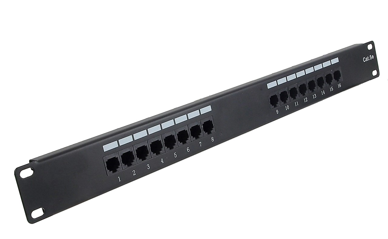 Panneau de brassage 1U à 16 ports CAT5e