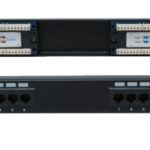 Montage en rack 12 ports.  Conçu pour le câblage de catégorie 5e