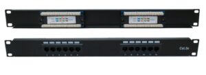 Montage en rack 12 ports. Conçu pour le câblage de catégorie 5e