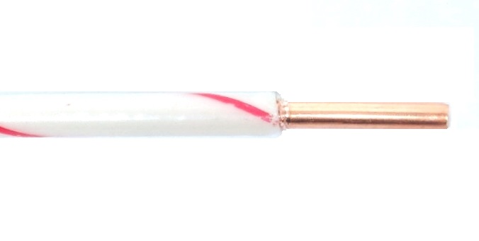 Fil 1 conducteur monobrin blanc - 12 AWG