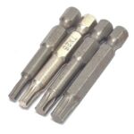Ensemble de bits pour tournevis de 50 mm de longueur comprenant les têtes Torx numéro 6, 7, 8 et 9